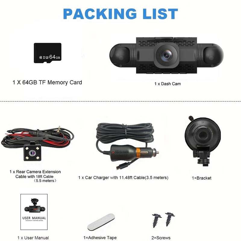 4-Channel 360° Dash Camera Set