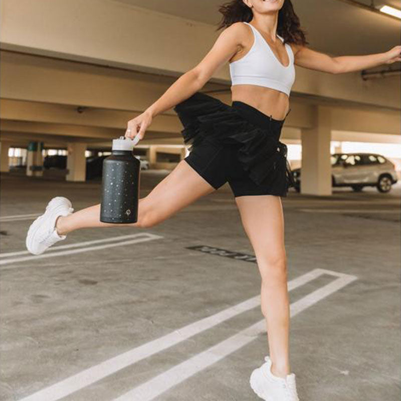 High Waist Pleated Skirt with Safety Shorts