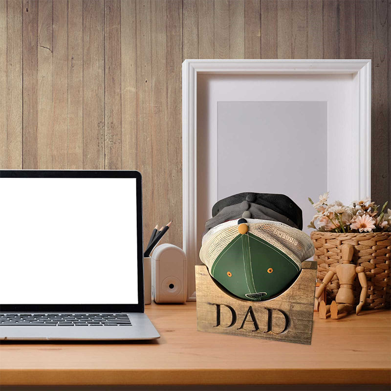 Trä hatthållare display stativ