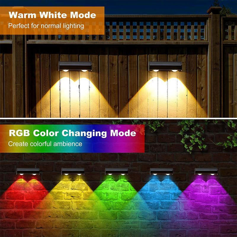 Modern Solar-Powered Waterproof LED Fence Lights