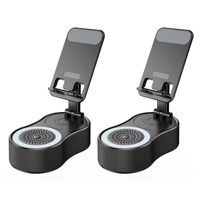360° Adjustable Phone Stand with Built-in Bluetooth Speaker