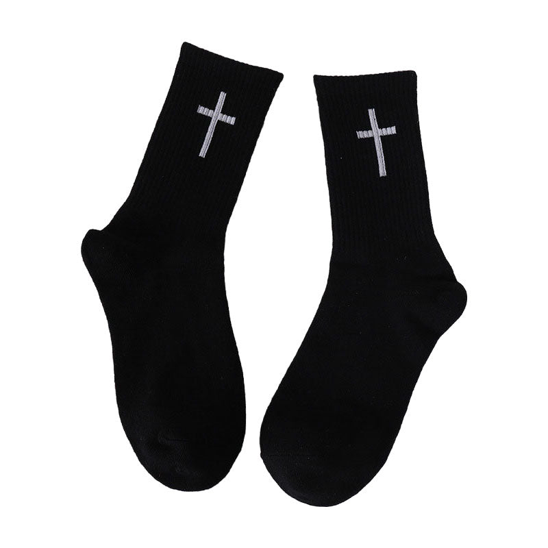 Cross Black And White Socks