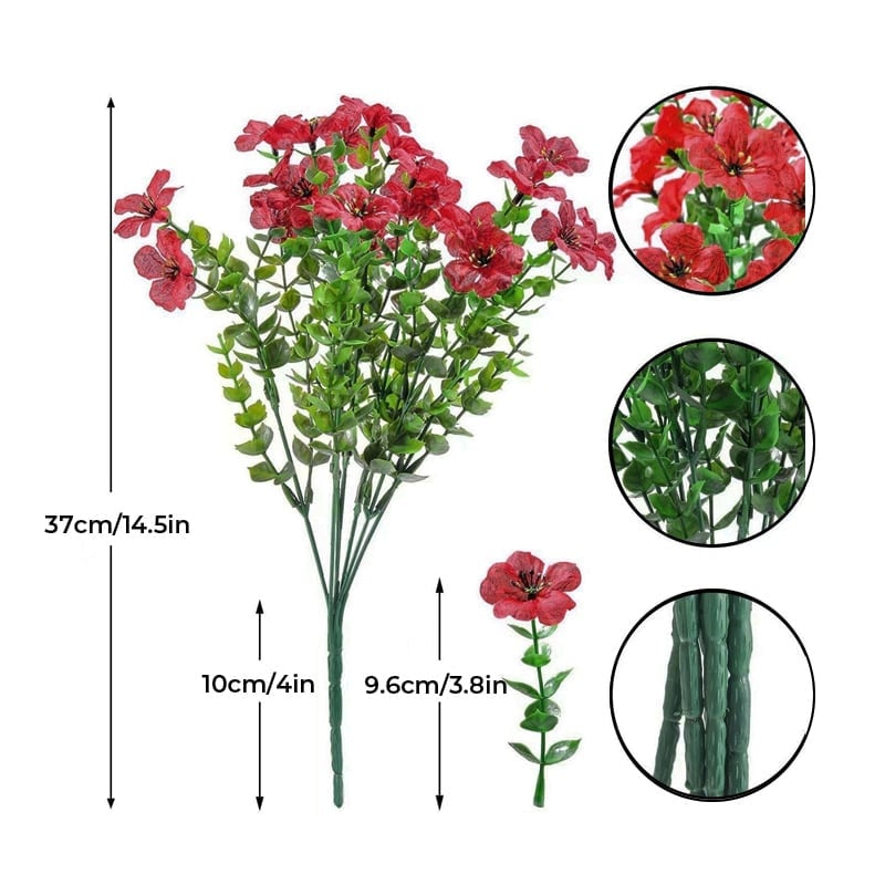 Konstblomma (12 st/paket), UV-beständiga färgglada dekoblommor
