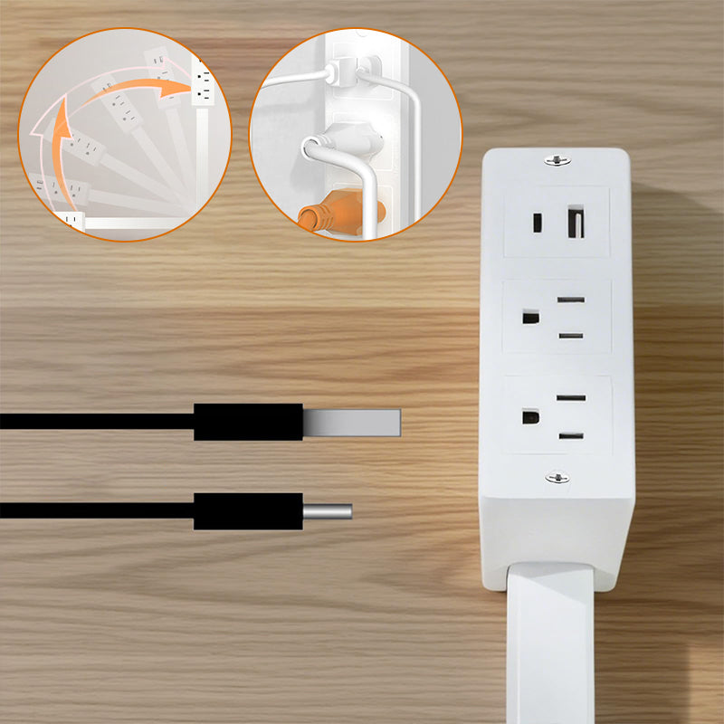 Retractable Rotating Power Strip Extender