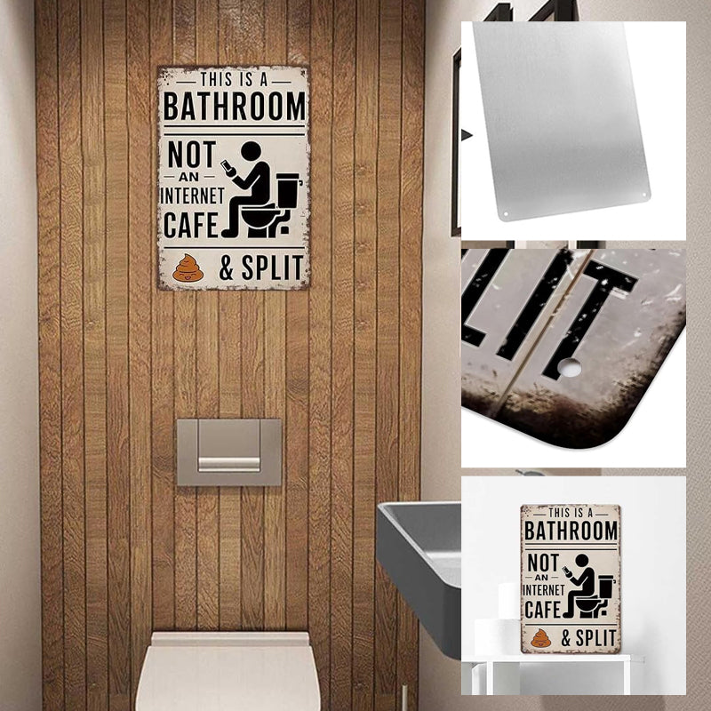 Funny Vintage Metal Bathroom Sign