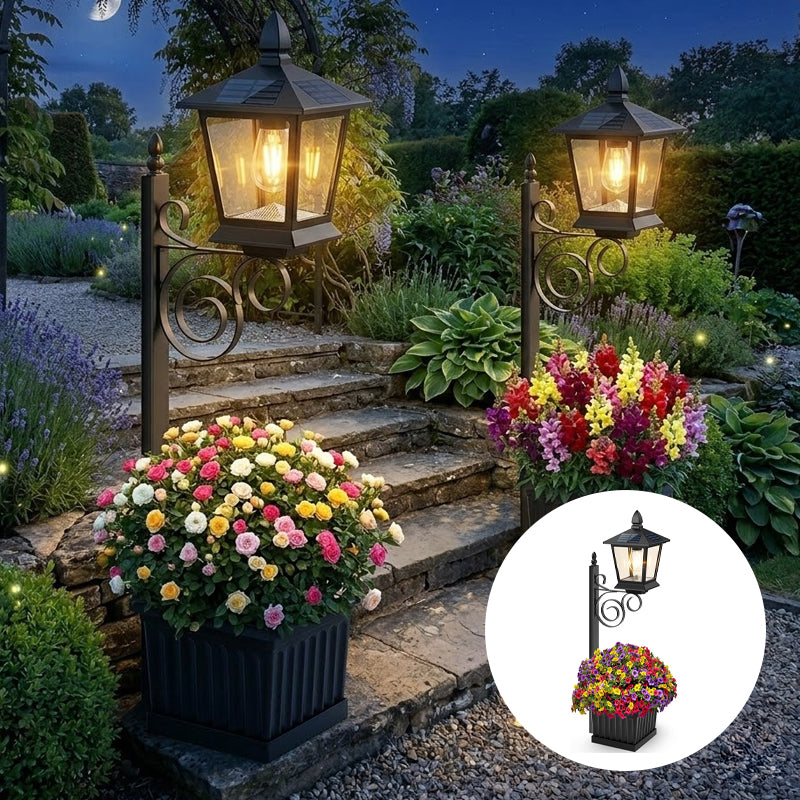 2-in-1 Solar Post Light with Planter