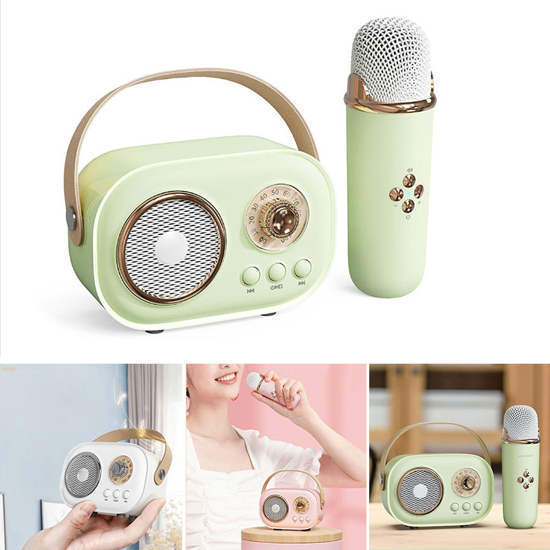 Mini Karaoke-maskin med trådlös mikrofon