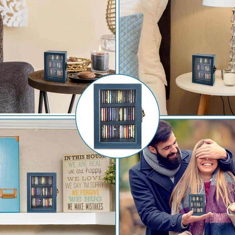 Mini Wooden Book Storage Box