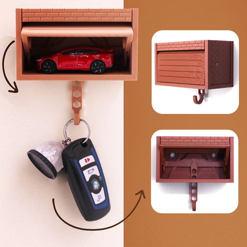 Interactive Car Garage Key Holder with Opening Door