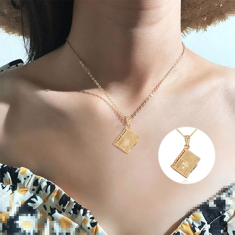 Openable Bible Book Necklace