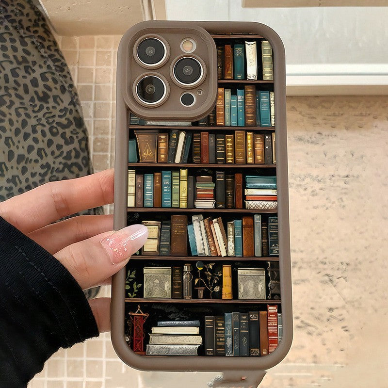 Cartoon Bookshelf Pattern TPU Phone Case