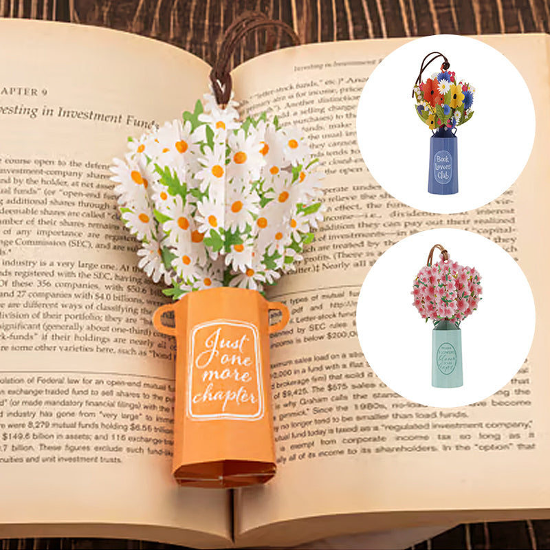 Elegant Flower Bouquet 3D Pop-up Bookmark