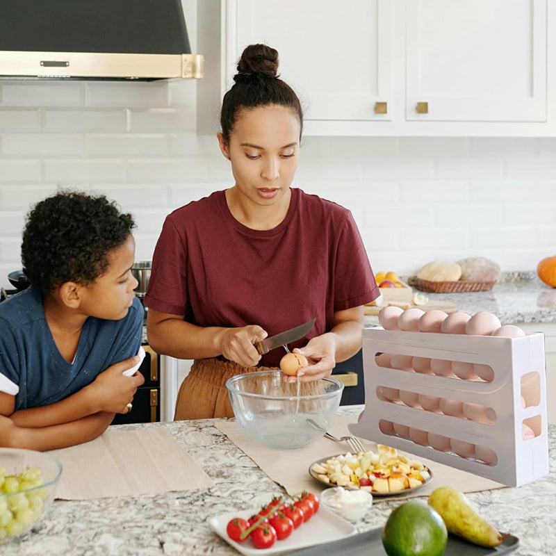 4-Tier Sliding Egg Storage Box