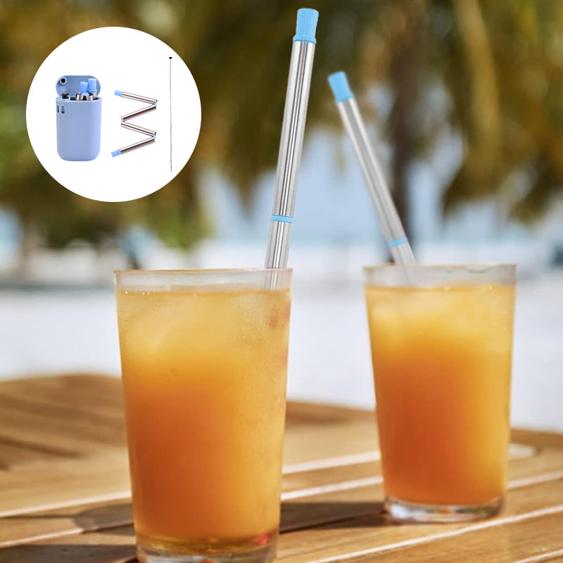 Hopfällbart sugrör i rostfritt stål