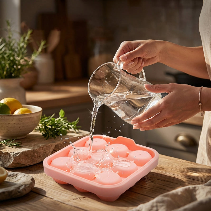 Rose Ice Cube Tray – 9-Cavity Silicone Mold for Whiskey & Cold Drinks