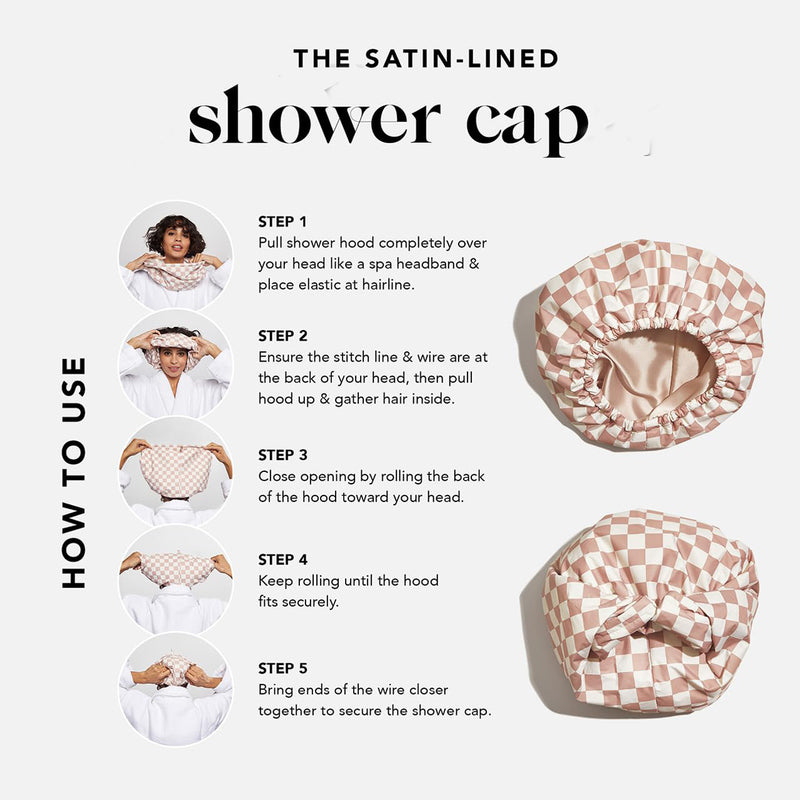 Satin Lined Luxury Shower Cap