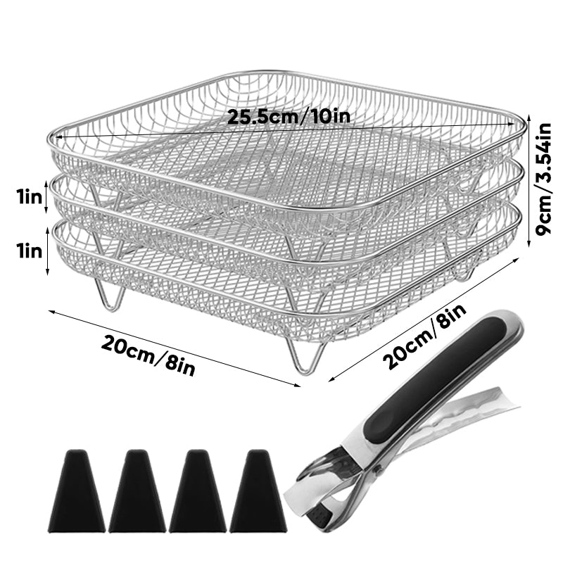 Set of 3 Stackable Baskets for Airfryer