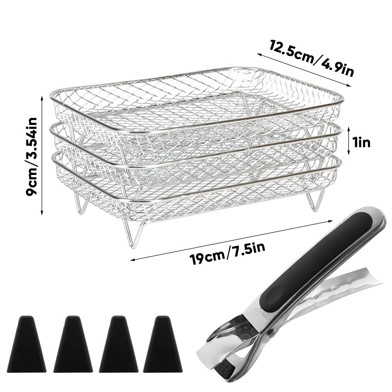 Set of 3 Stackable Baskets for Airfryer