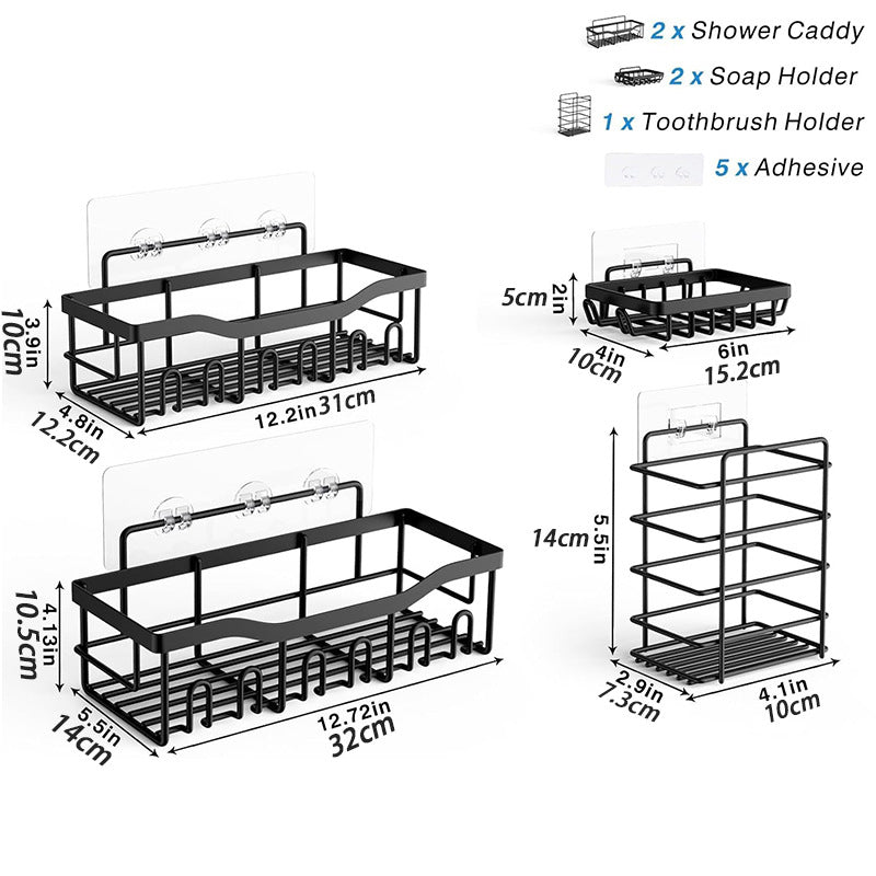 Adhesive Shower Caddy Organizer Shelves Rack