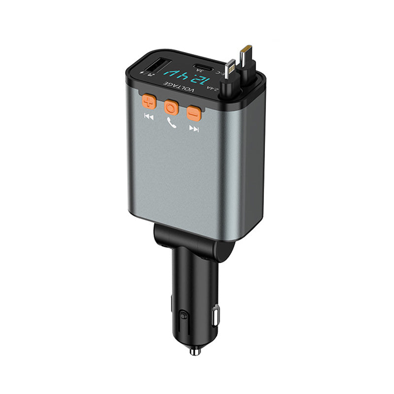 Bluetooth 5.3 Car Adapter with Retractable Charger