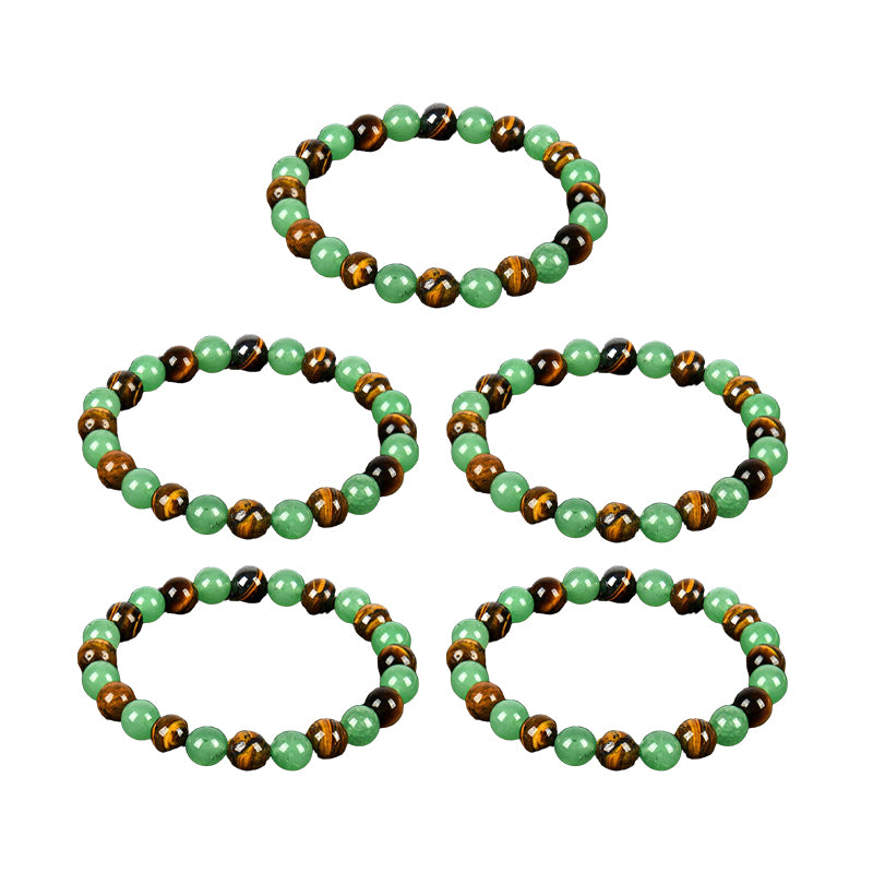 Money Attraction Bracelet with Green Aventurine & Tiger Eye