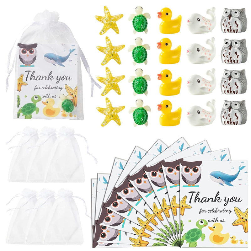 Funny Resin Animals with Thank You Cards, Appreciation Staff Pocket Gift