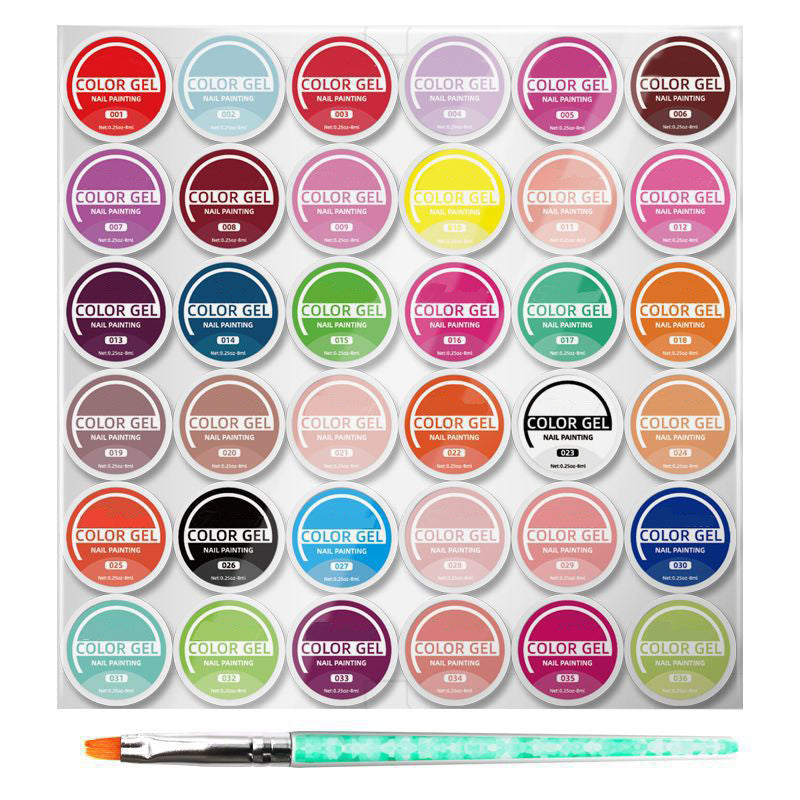 36 Color Gel Nail Polish Kit