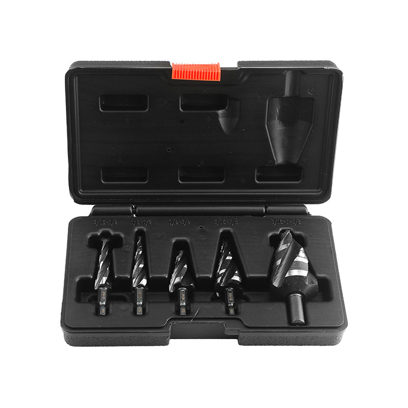 Four Spiral Flute Step Drill Bit Set