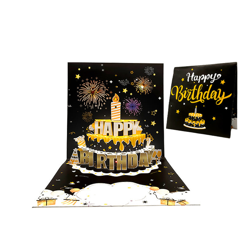 Fireworks Pop Up Cake Light and Music DIY Age Birthday Cards