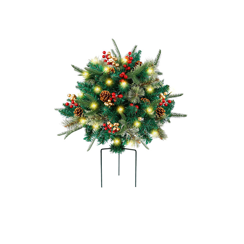 Pre-Lit Artificial Christmas Tree Urn Filler with Lights