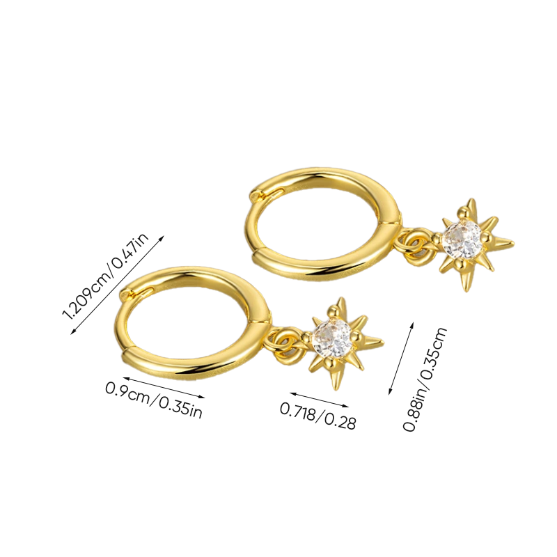 【Headphones repurchase surprise price】Eight-pointed Star Diamond Earrings