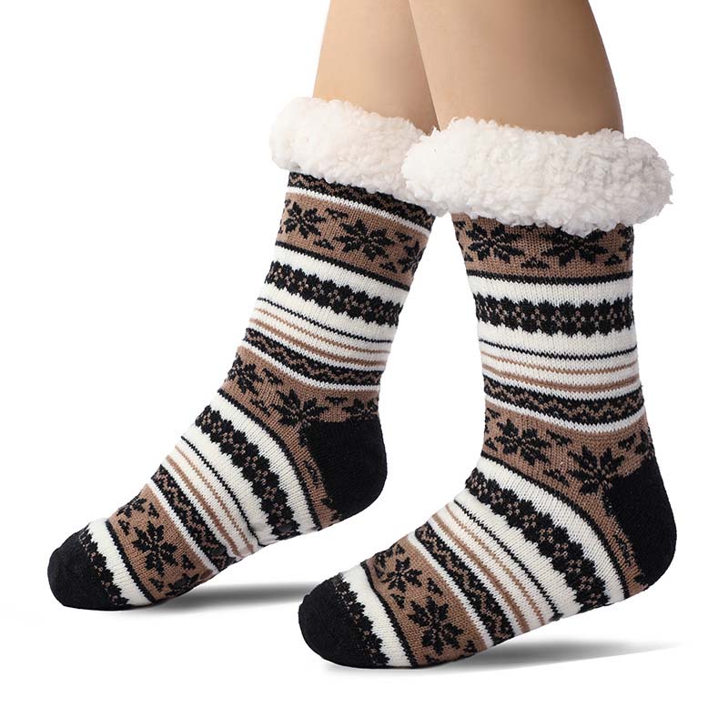 Snowflake Ultra-thick Cashmere Slipper Home Socks