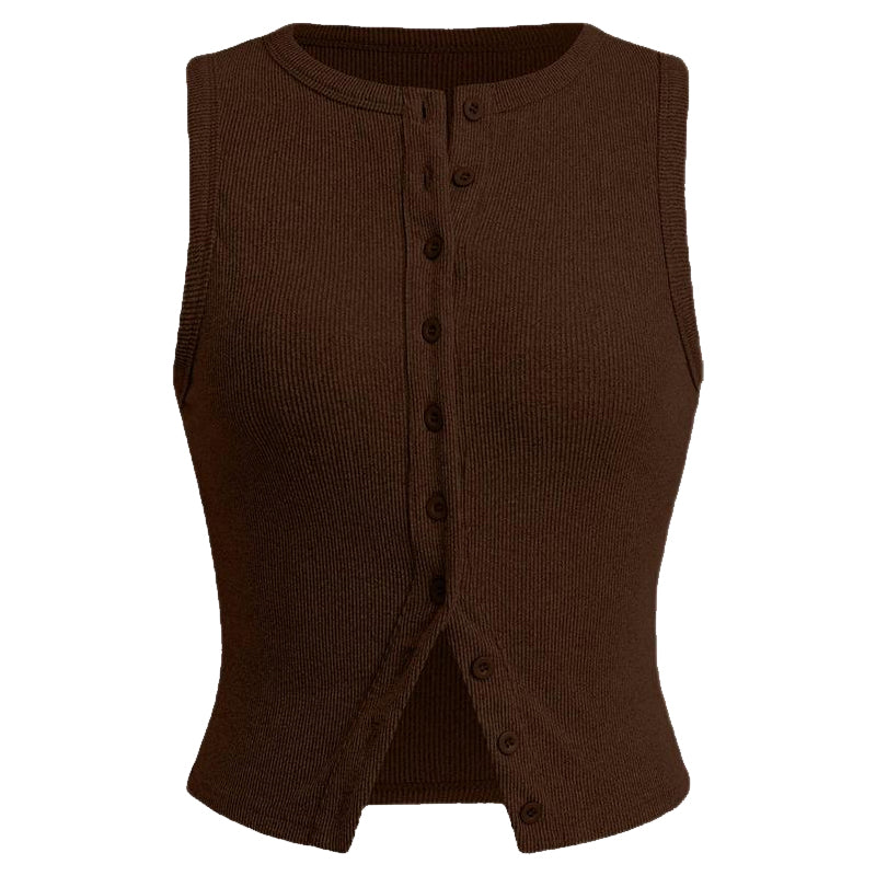 Sleeveless Buttoned Vest