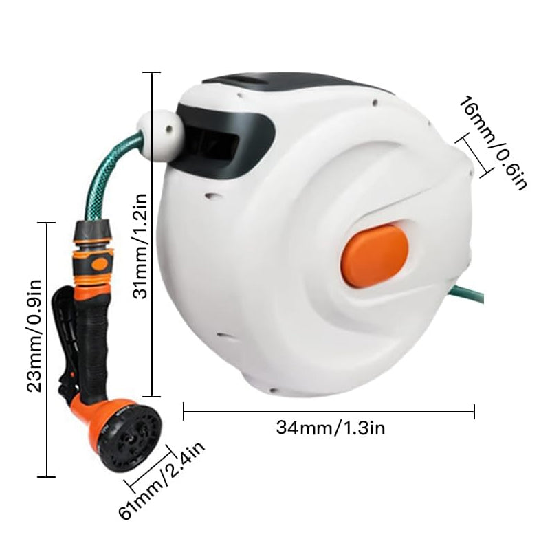 Garden Water Hose Reel with Nozzle