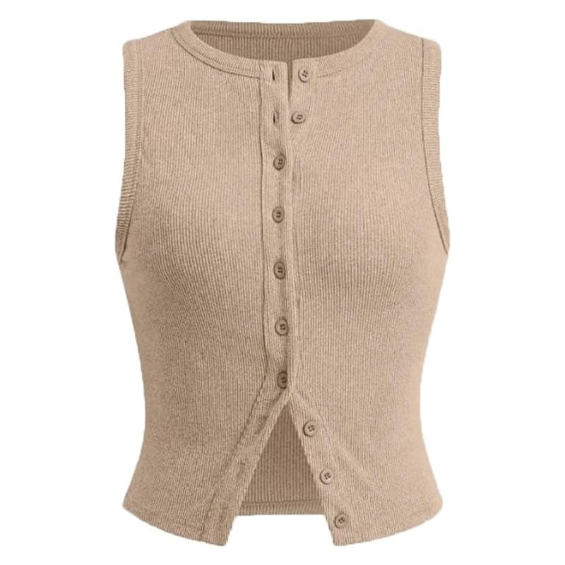 Sleeveless Buttoned Vest