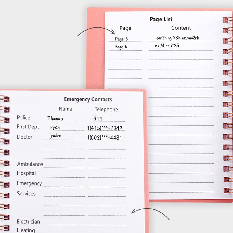 A6 spole lösenordsskyddsbok