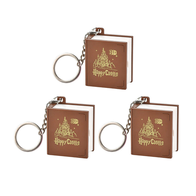 3D stereoskopisk bokvikning pop-up boknyckelring