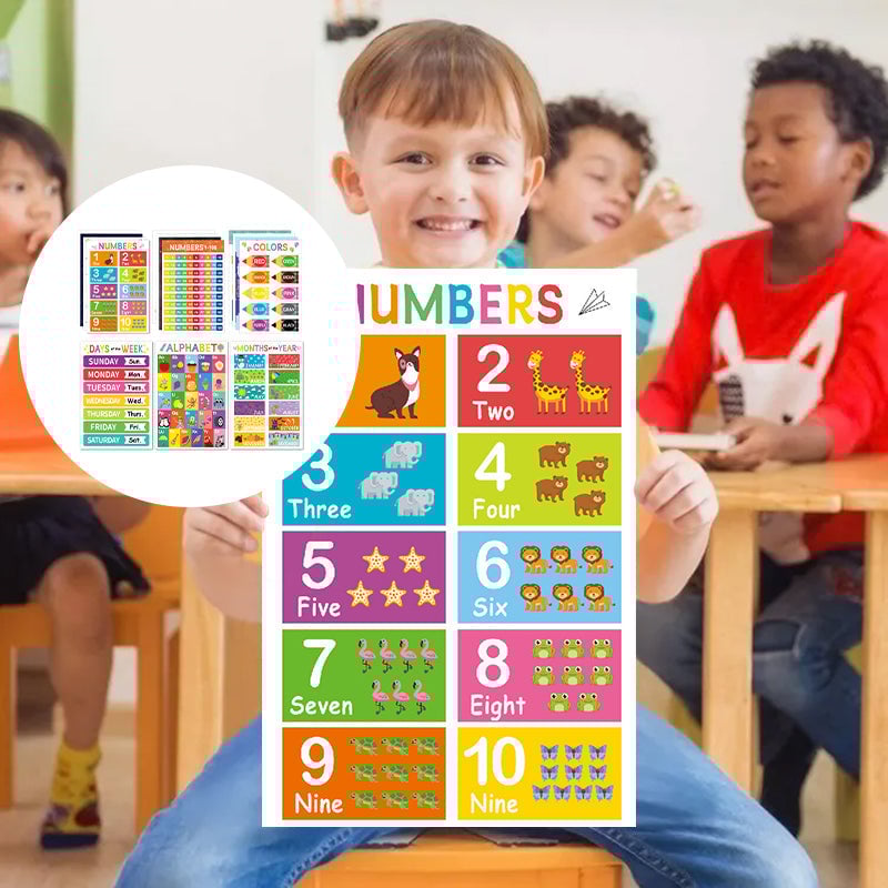 Färgglada pedagogiska affischer(18st/uppsättning )