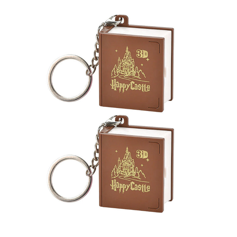 3D stereoskopisk bokvikning pop-up boknyckelring