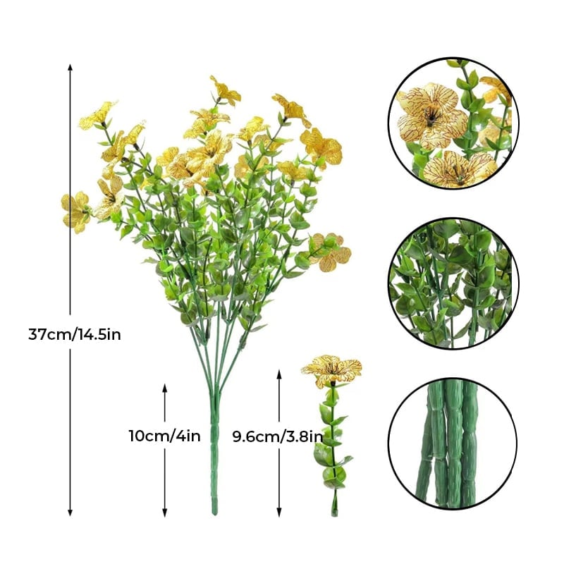 Konstblomma (12 st/paket), UV-beständiga färgglada dekoblommor