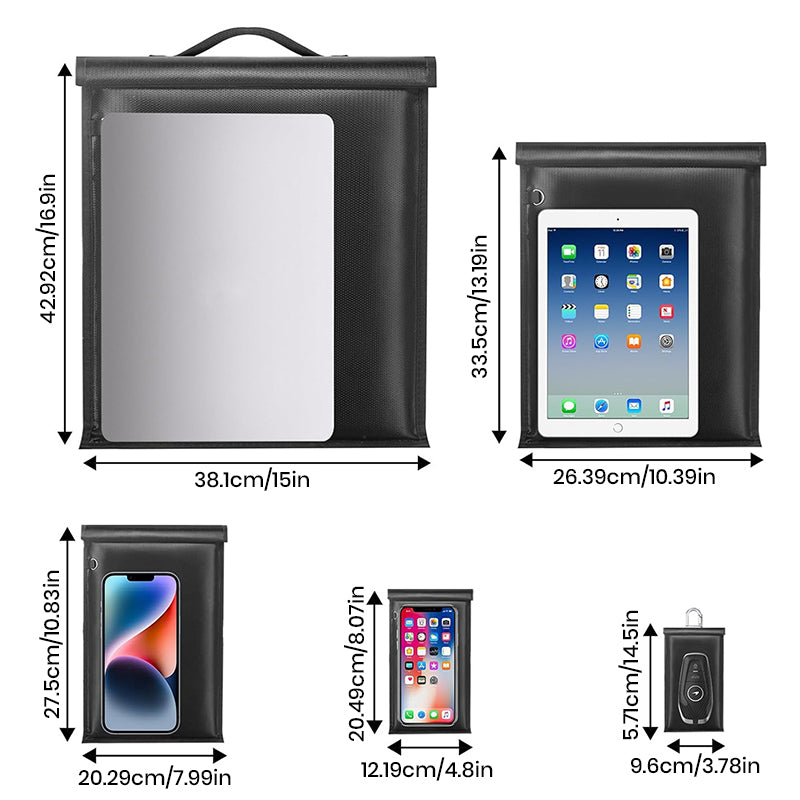 5-Piece RFID Blocking Bag Set β Anti-Theft, Anti-Tracking, Waterproof & Fireproof