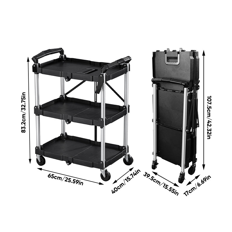 3 Tier Foldable Utility Service Cart
