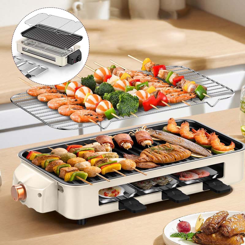Indoor Smokeless Grill with Non-Stick Removable Plate