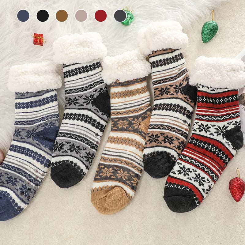 Snowflake Ultra-thick Cashmere Slipper Home Socks