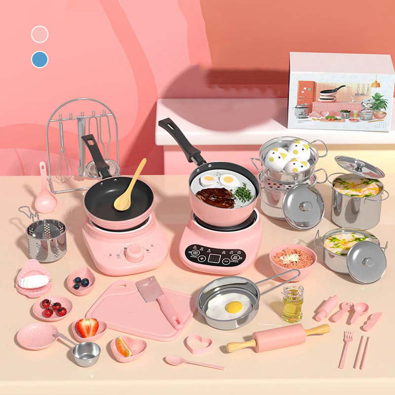 Children's Real Cooking Mini Kitchen Toys - 22 PCS Set