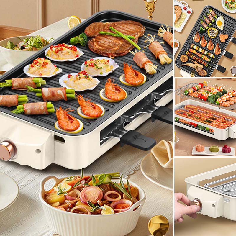 Indoor Smokeless Grill with Non-Stick Removable Plate