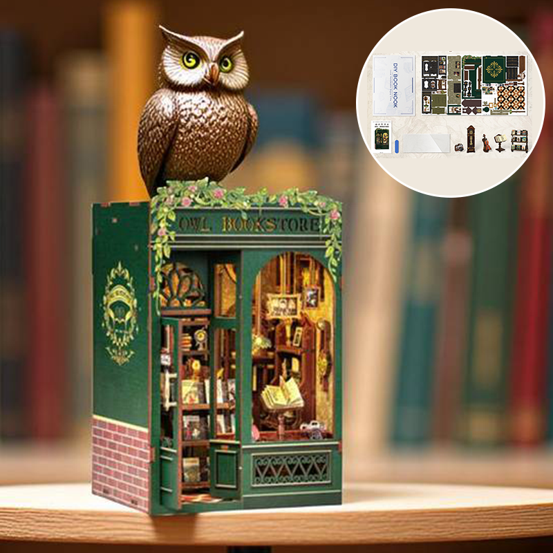 DIY Book Nook Kit - Miniature 3D Wooden Library Model
