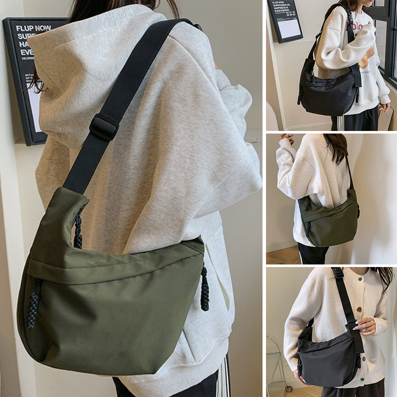 Fashion Plain Color Nylon Crossbody Bags for Women