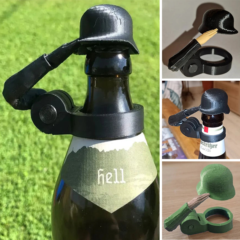 Soldier Salute Beer Bottle Helmet