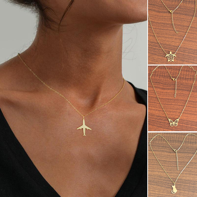 Light Luxury Aircraft Necklace